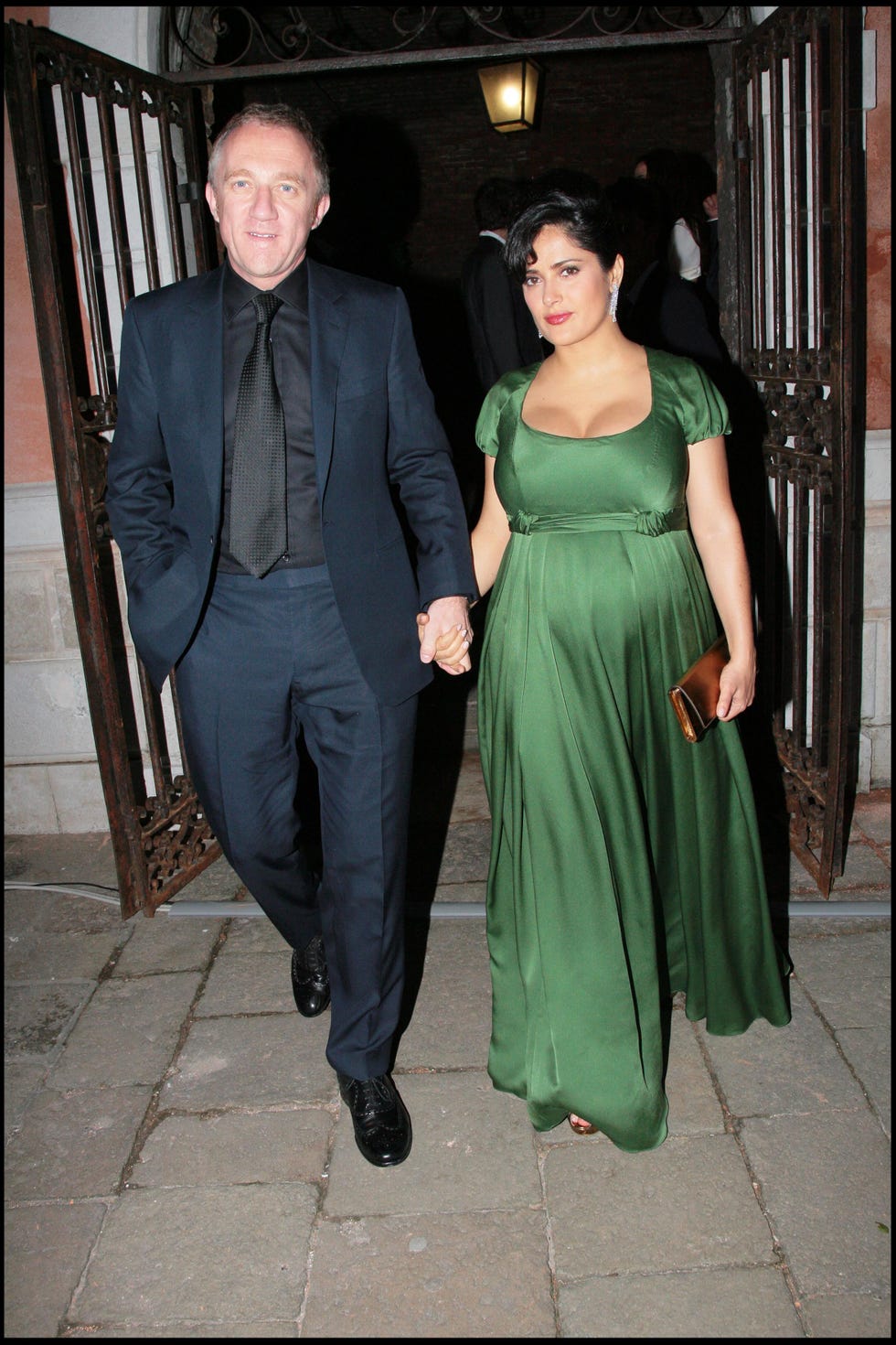 salma hayek pregnant and francois henri pinault dinner given at the foundation giorgio cini isola di san giorgio for the exhi