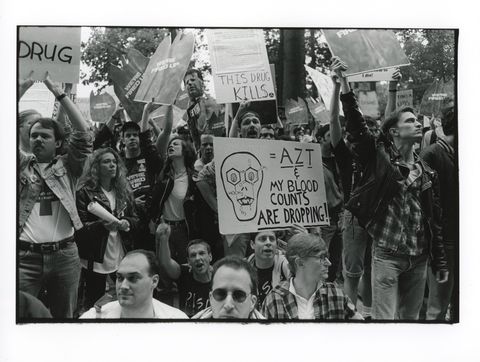 act up at ﻿the storm the nih protest, may 21, 1990﻿