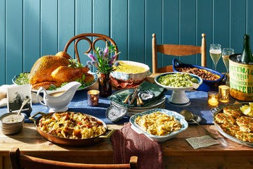 rustic thanksgiving dinner display with turkey and stuffing