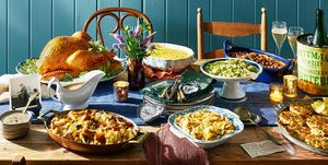 rustic thanksgiving dinner display with turkey and stuffing