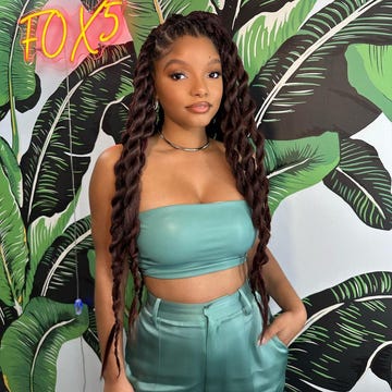 halle bailey turquoise swimsuit