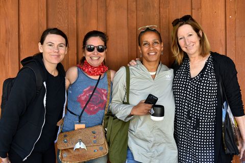from right sundance institute executive director keri putnam, director of the sundance film festival tabitha jackson and participants at the 2017 screenwriters lab