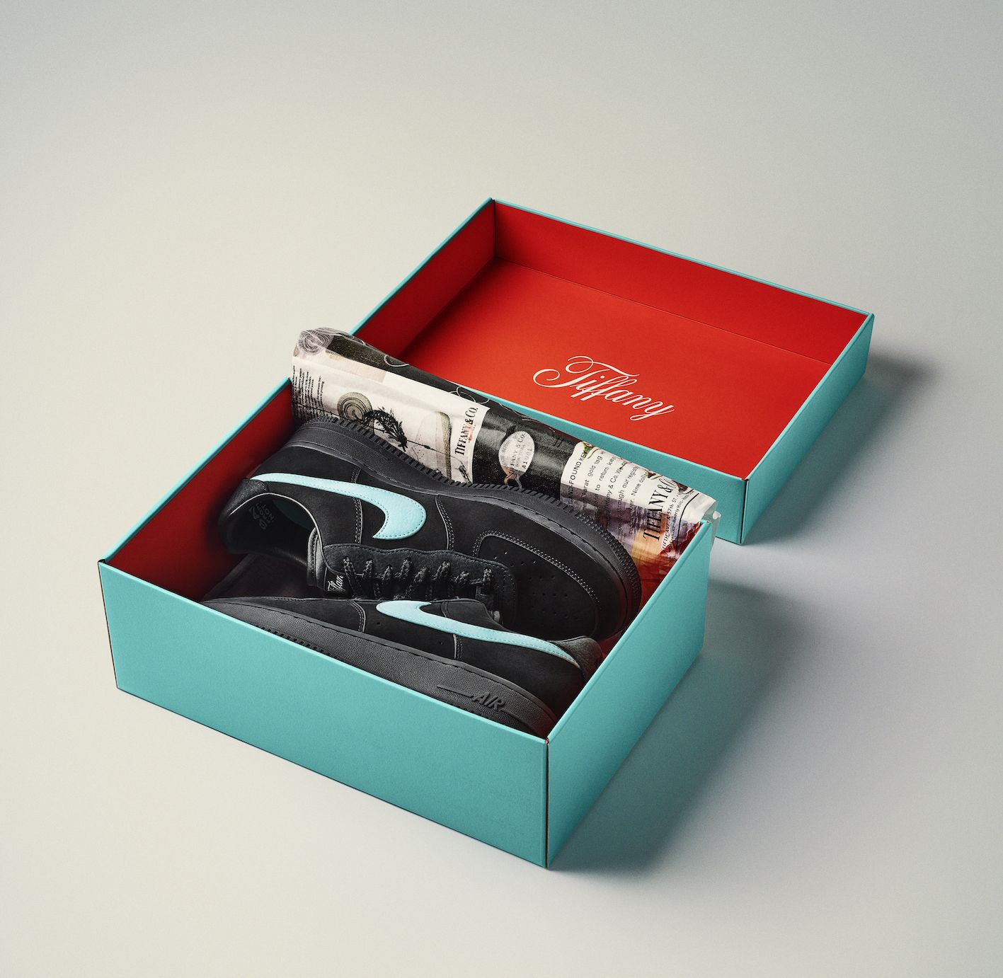especificación En necesidad de microscópico Tiffany & Co. abre su caja vira de zapatillas Nike Air Force 1