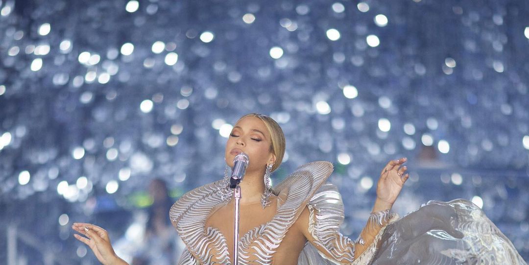 Beyoncé Stuns in a Futuristic Silver Minidress and Cape on the Renaissance Tour