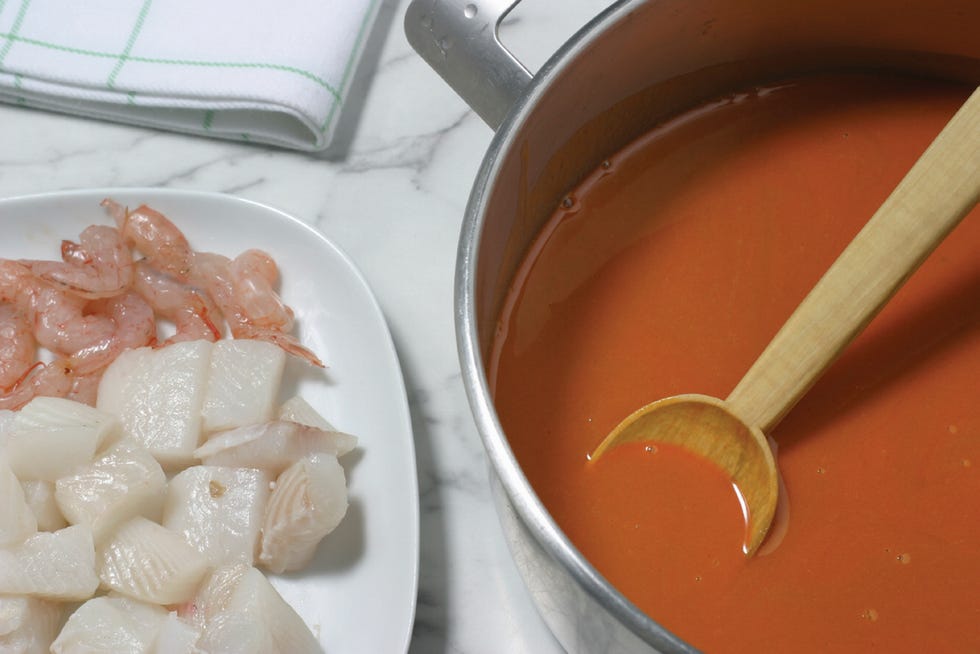 sopa de pescado y marisco