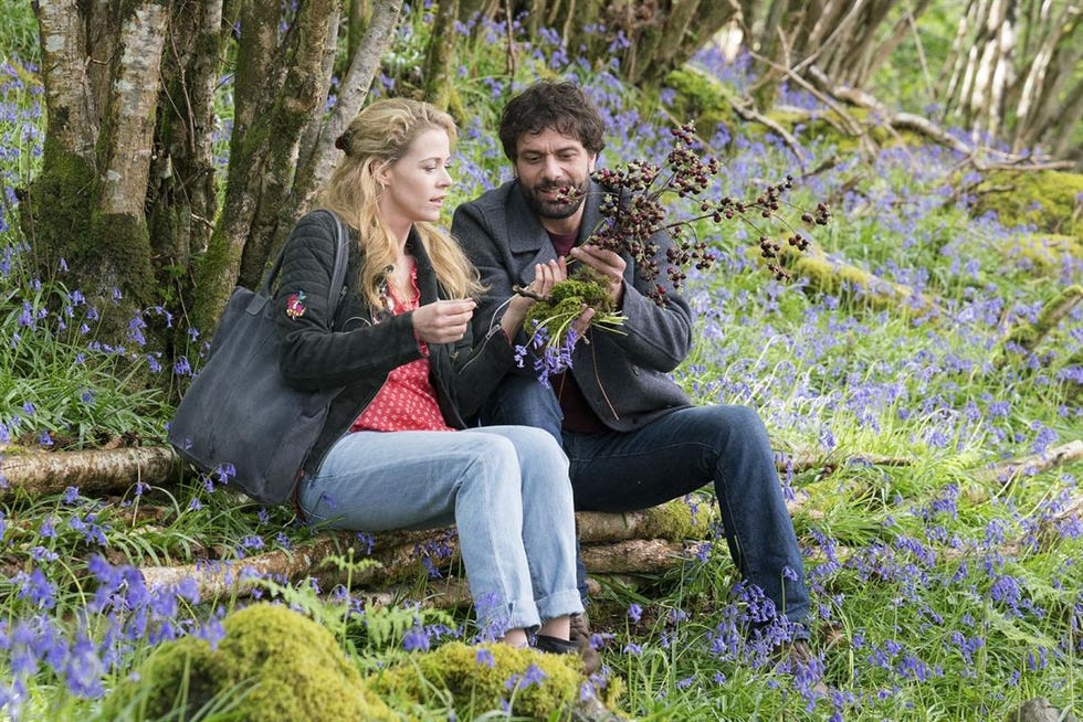 People in nature, Spring, Botany, Grass, Sitting, Tree, Woodland, Forest, Wildflower, Plant, 