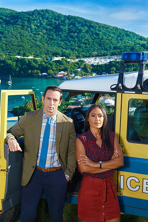 death in paradise s11,07 01 2022,death in paradise s11 generics,ds florence cassell josephine jobert,embargoed for publication until 000001 on thursday 23122021 picture shows ds florence cassell josephine jobert ,red planet,amelia troubridge