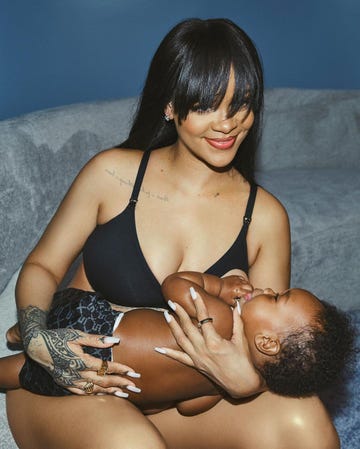 rihanna releases picture of her breastfeeding rza