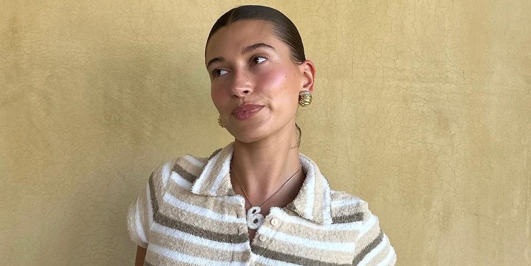 Hailey Bieber Is Glowing in a Terry Cloth Micro-Short Set