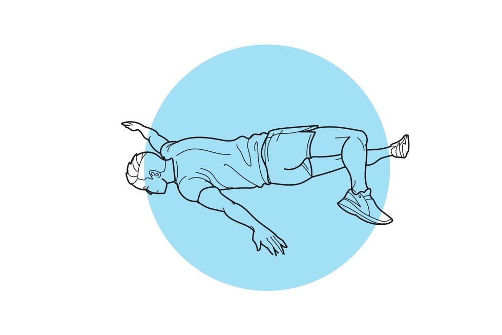 disegno di un uomo che fa stretching