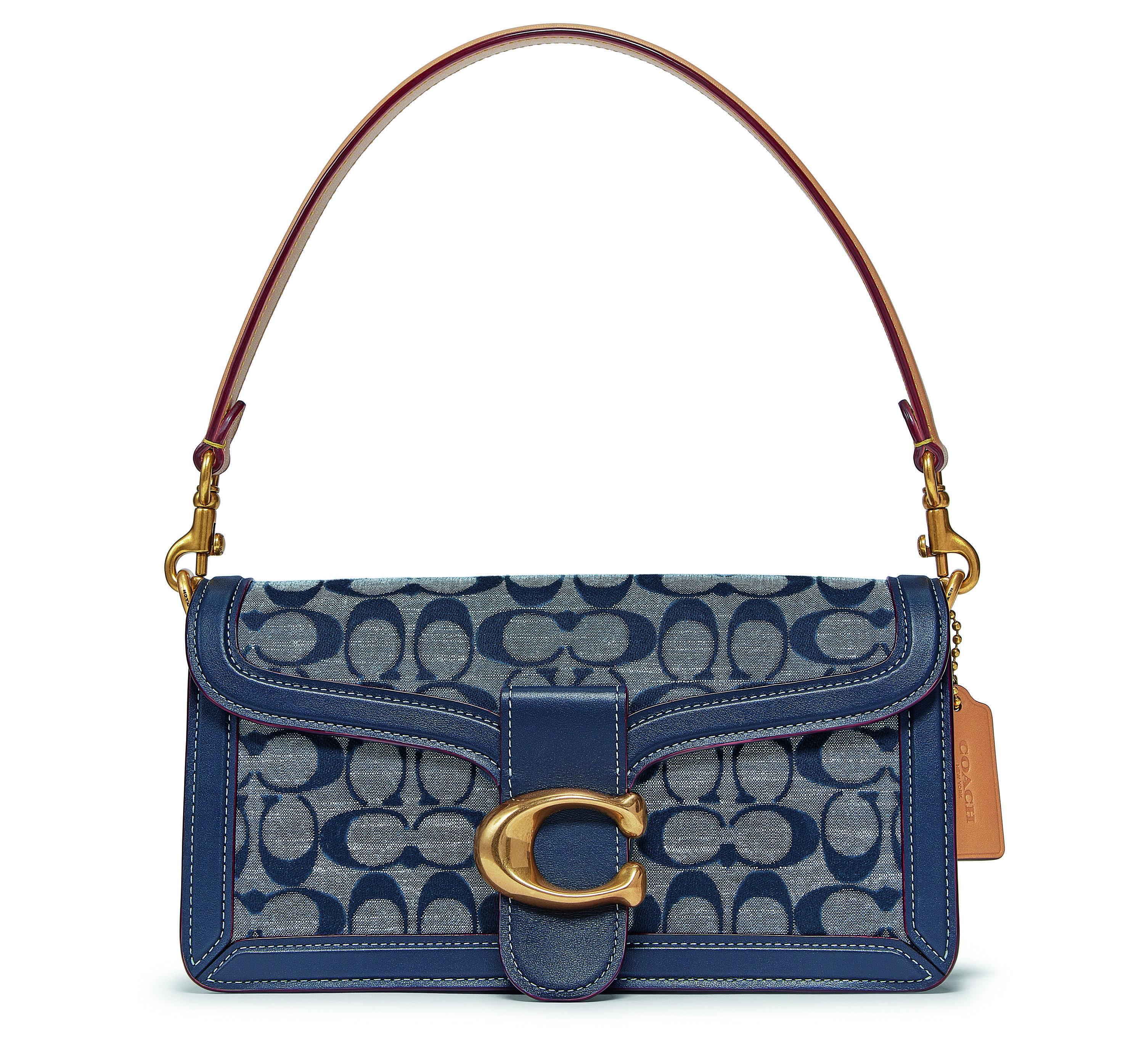 Coach hutton shoulder best sale bag in signature chambray