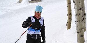 Skier, Snow, Cross-country skiing, Nordic skiing, Ski pole, Skiing, Ski, Ski binding, Outdoor recreation, Winter sport, 