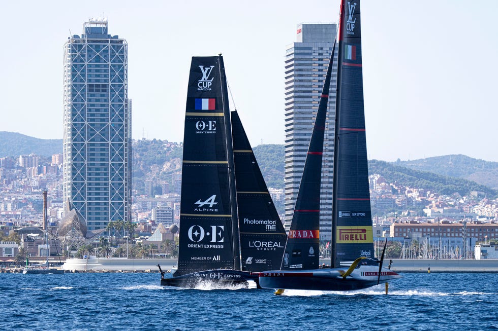 august 29, 2024 louis vuitton cup, race day 1 luna rossa prada pirelli team, orient express racing team