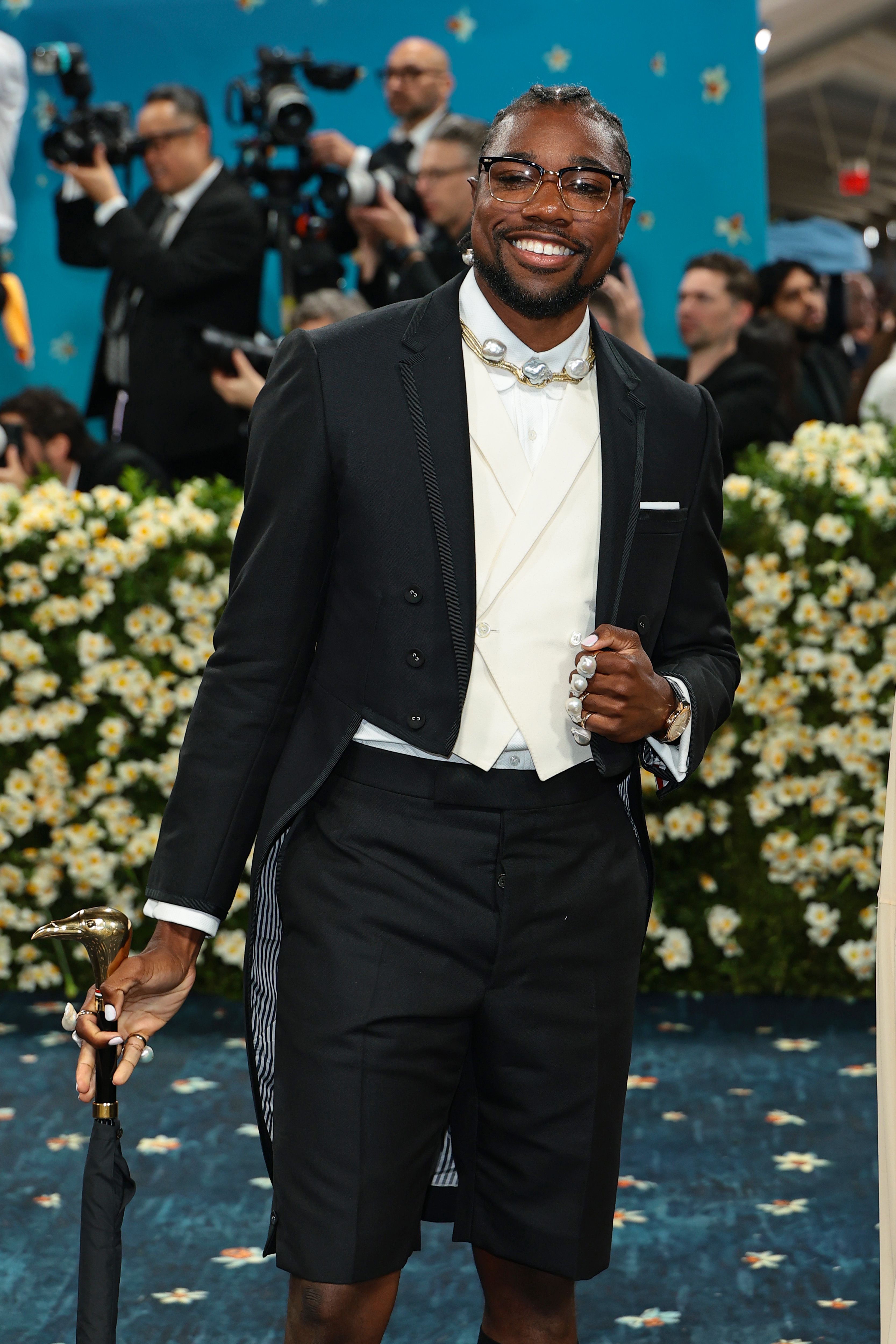 Noah Lyles In His Signature Pearls At The 2025 Met Gala 37af04c7 Db5a 4f64 8823 Db4671f6a821