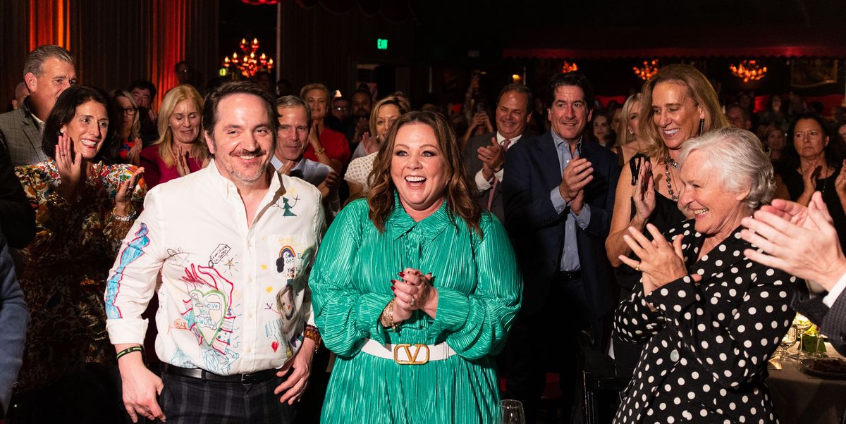 internal use, ca   october 19   ben falcone, melissa mccarthy and glenn close attend bring change to minds revels  revelations 10 honoring melissa mccarthy on october 19th 2022 at bimbos 365 club in san francisco, ca photo   drew altizer