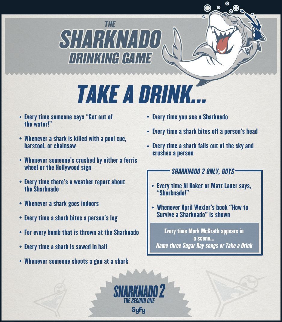 Juego de beber para Sharknado 2