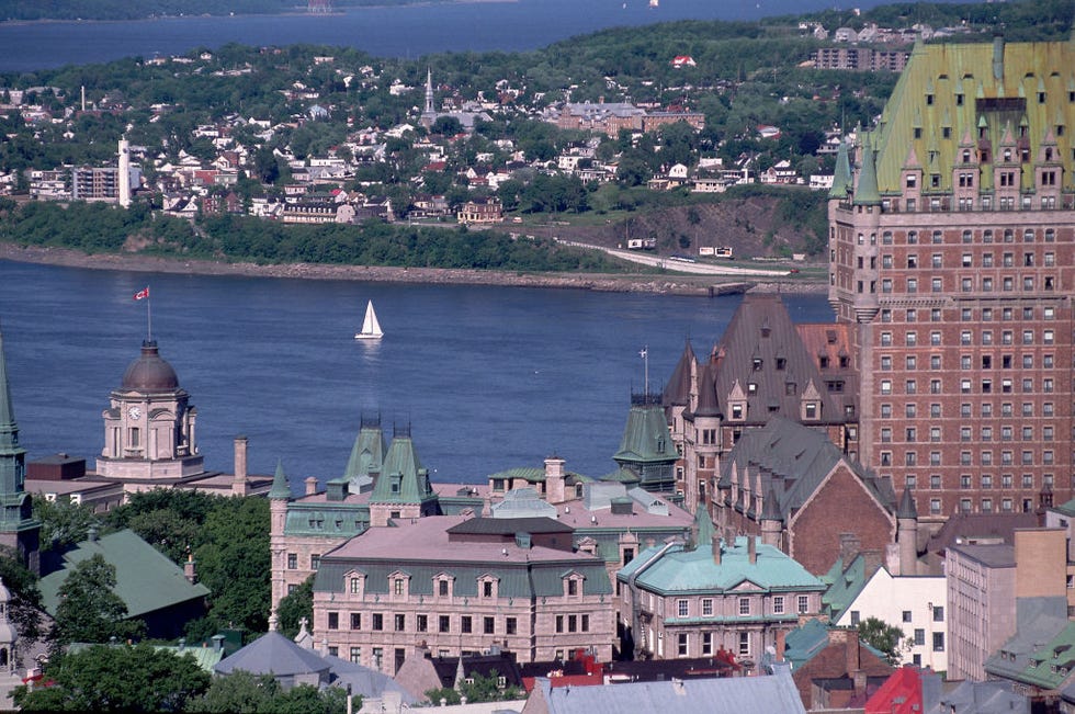 Sailboat on the Saint Lawrence River in Downtown Quebec