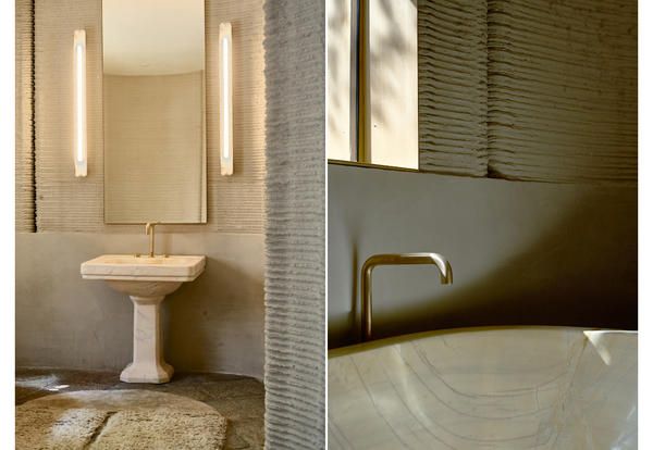 Tile, Property, Bathroom, Room, Wall, Tap, Beige, Bathroom sink, Interior design, Ceramic, 