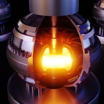 3d rendering of an isolated fusion reactor on a black background