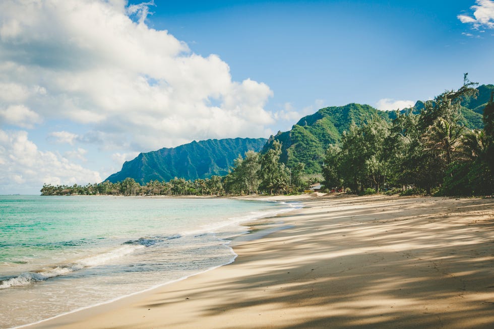 empty beach on oahu island, hawaii islands