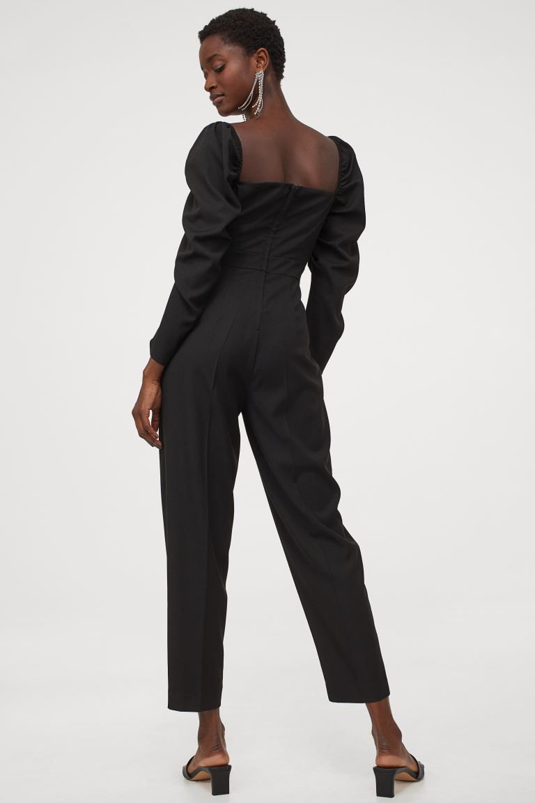 Jumpsuit negro outlet h&m