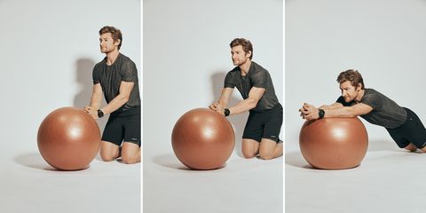 A man doing ball roll outs