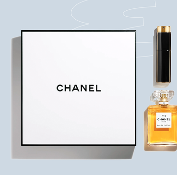 a perfume bottle and a box