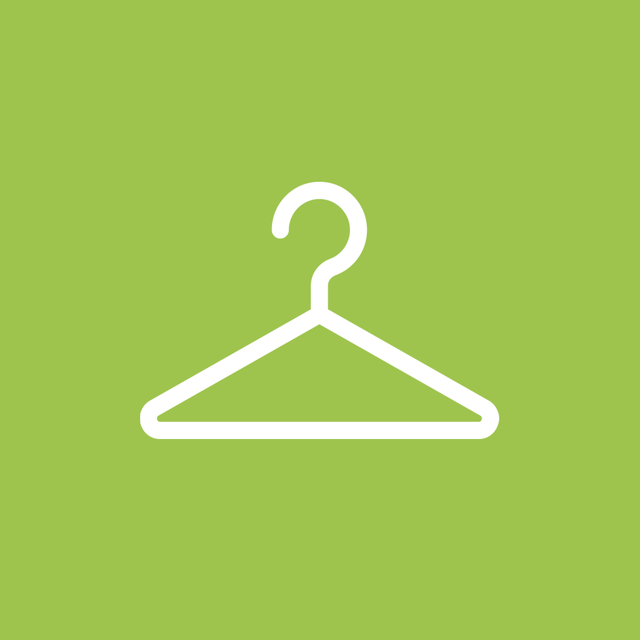 Clothes hanger, Green, Line, Font, Triangle, Symbol, Logo, Sign, Icon, Illustration, 