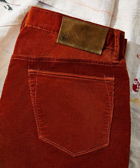 Red, Brown, Pocket, Tan, Leather, Jeans, Textile, Caramel color, Linens, Trousers, 