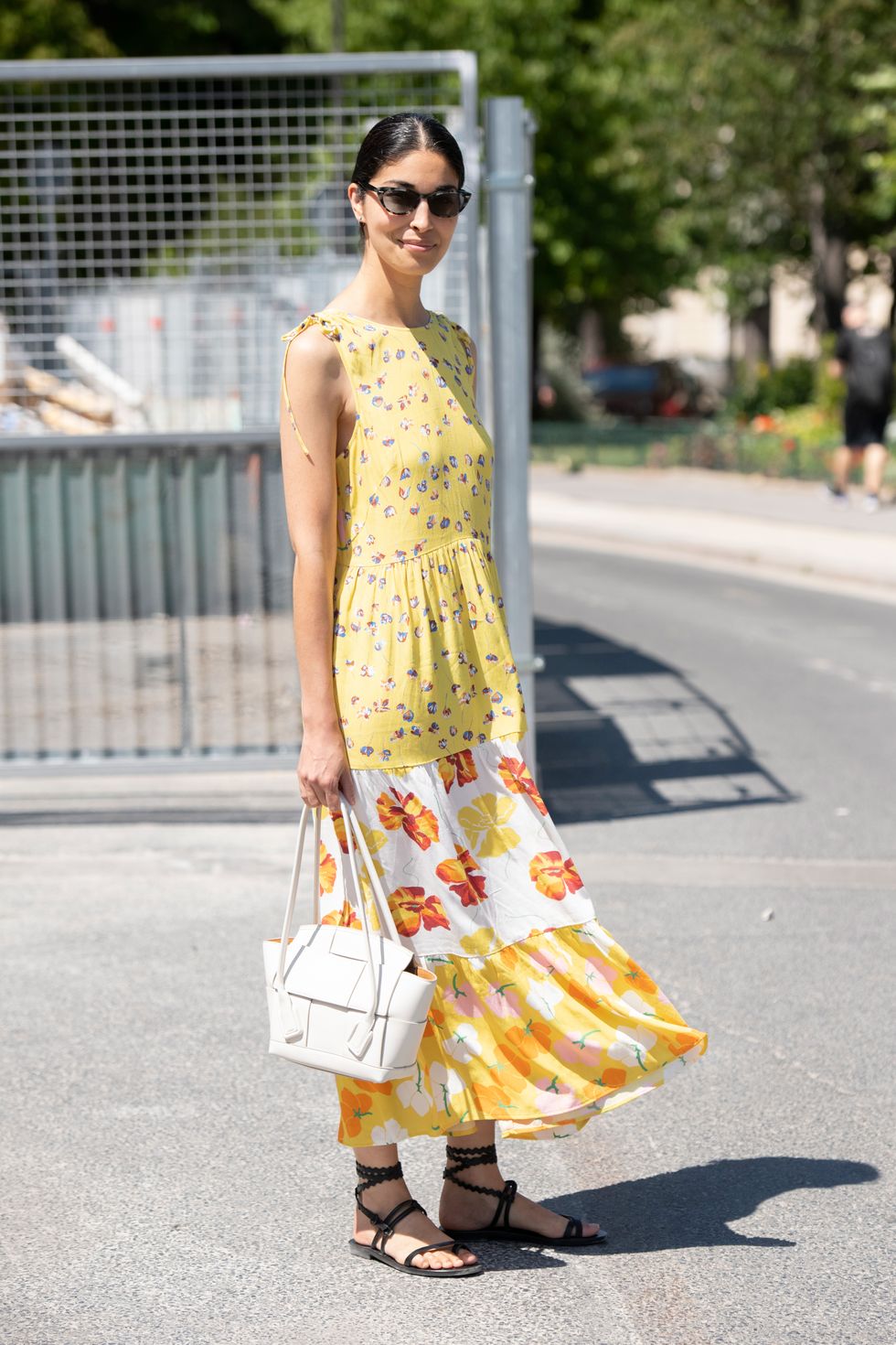 mejores vestidos largos verano patchwork amarillo