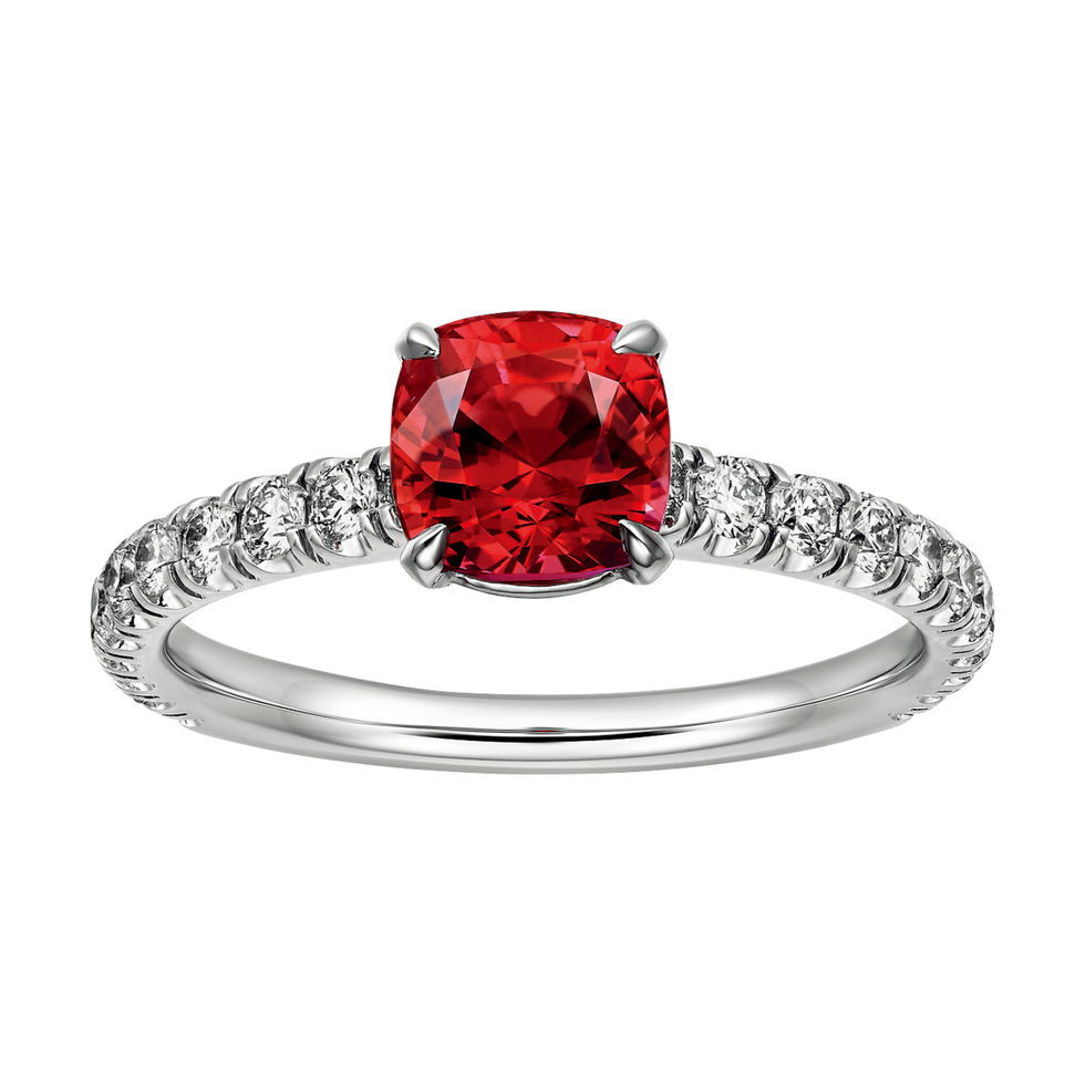 a red and white ring