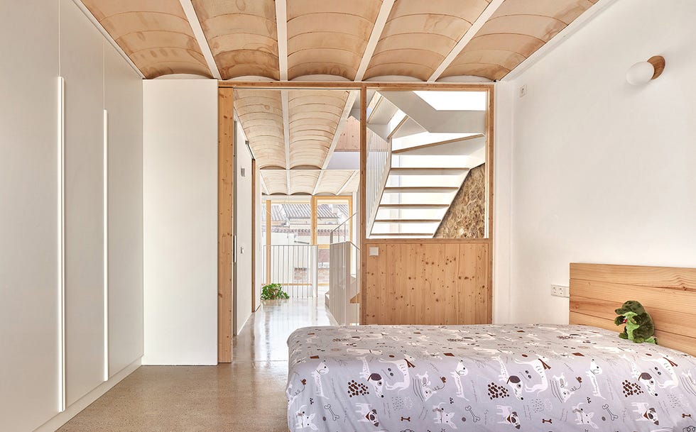 bedroom in renovated historic house