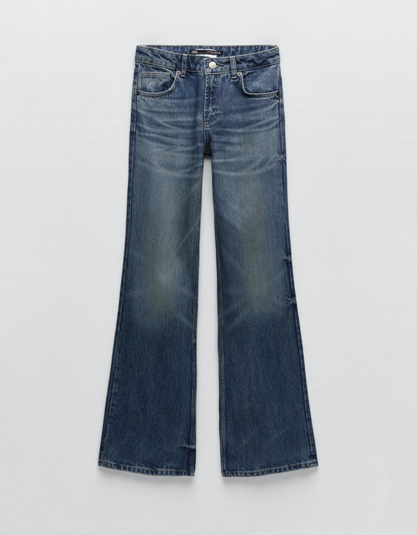 pantaloni zara jeans a zampa inverno 2021
