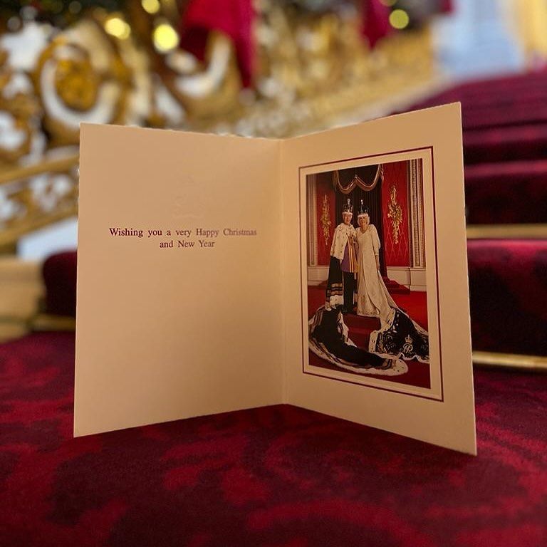 king charles and queencamilla coronation portrait used for christmas card