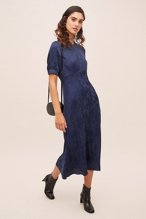 Anthropologie Samantha Floral-Jacquard Dress