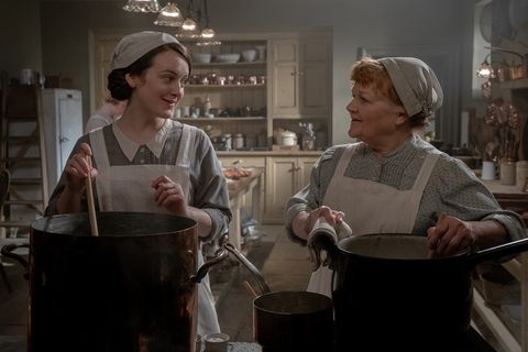 sophie mcshera stars as daisy and lesley nicol stars as mrs patmore in downton abbey a new era, a focus features release  credit ben blackall  ©2022 focus features llc