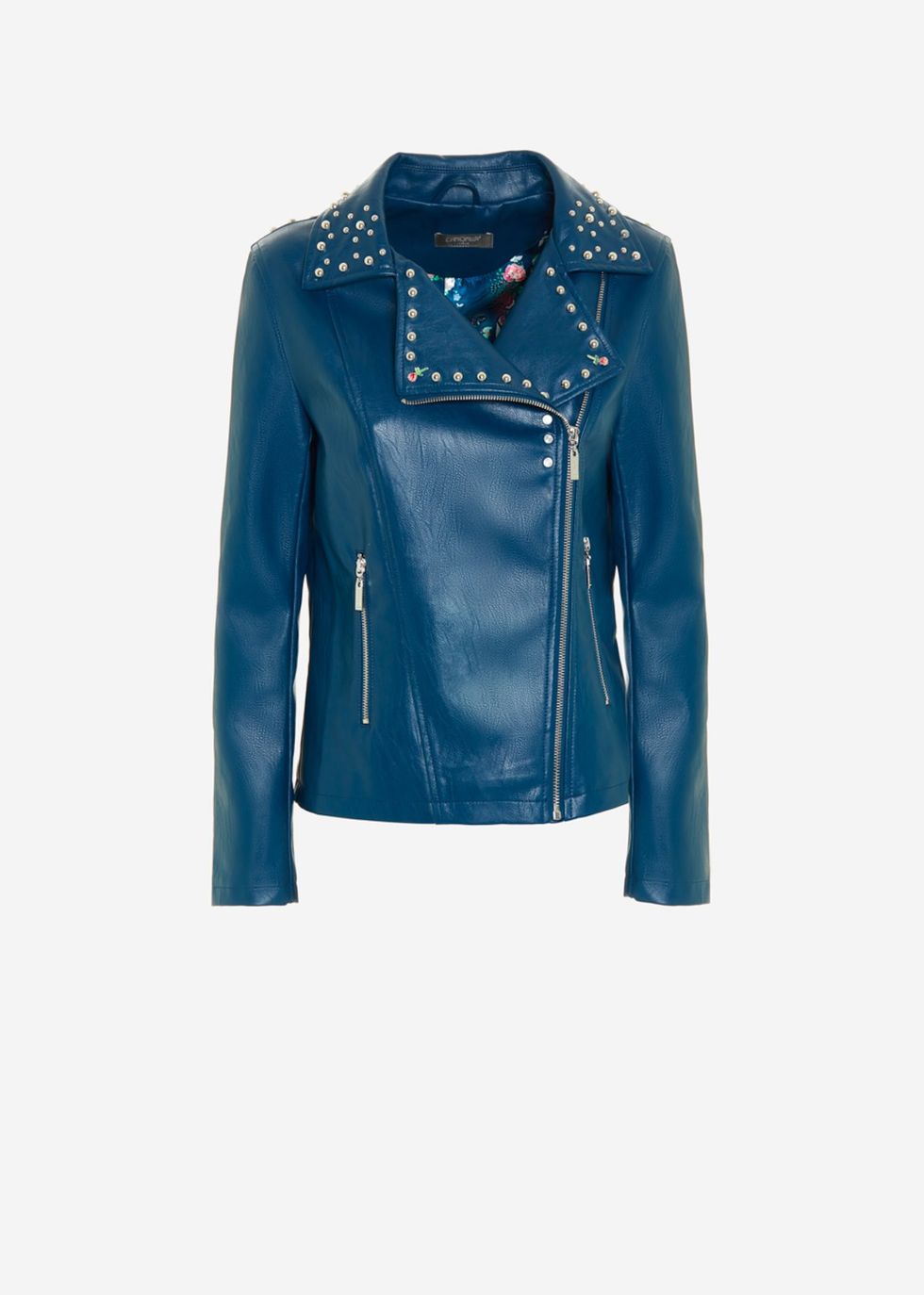 Clothing, Jacket, Leather, Blue, Leather jacket, Outerwear, Turquoise, Cobalt blue, Textile, Teal, 