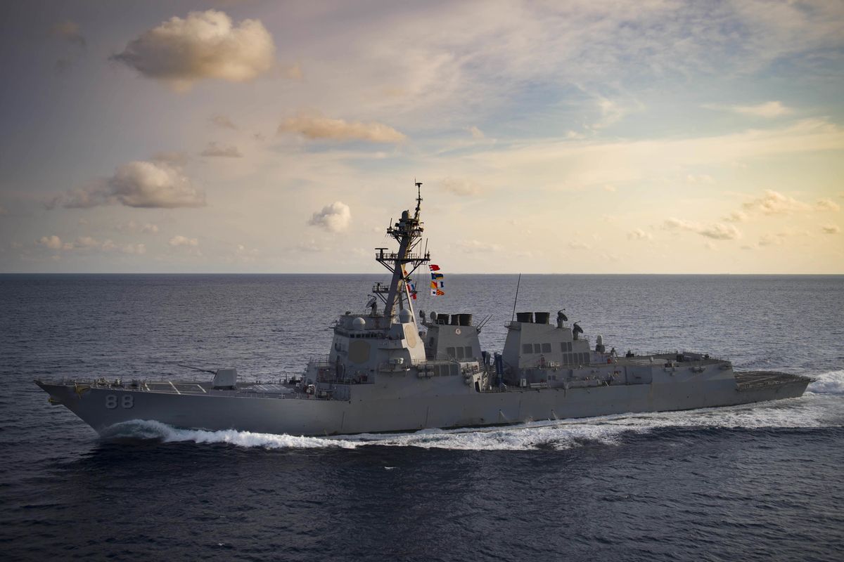 180329 n ia905 2078 indian ocean march 29, 2018 the arleigh burke class guided missile destroyer uss preble ddg 88 transits the indian ocean preble is currently underway with the theodore roosevelt carrier strike group for a regularly scheduled deployment in the us 7th fleet area of operations in support of maritime security operations and theater security cooperation efforts us navy photo by mass communication specialist 3rd class morgan k nallreleased