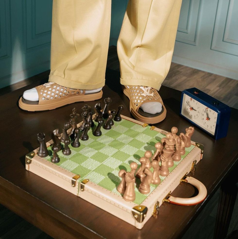 a chess board with pieces