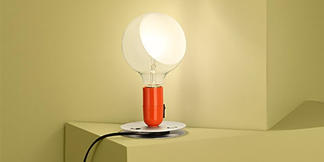 Lighting accessory, Light fixture, Lighting, Lamp, Light, Lampshade, Wall, Orange, Table, Nightlight, 