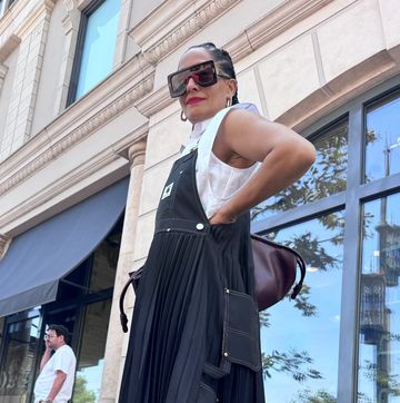 tracee ellis ross is cool in a pleated apron dress