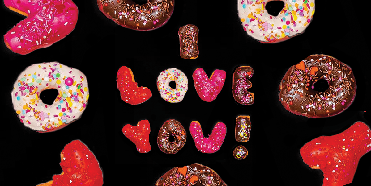 donuts spelling out i love you