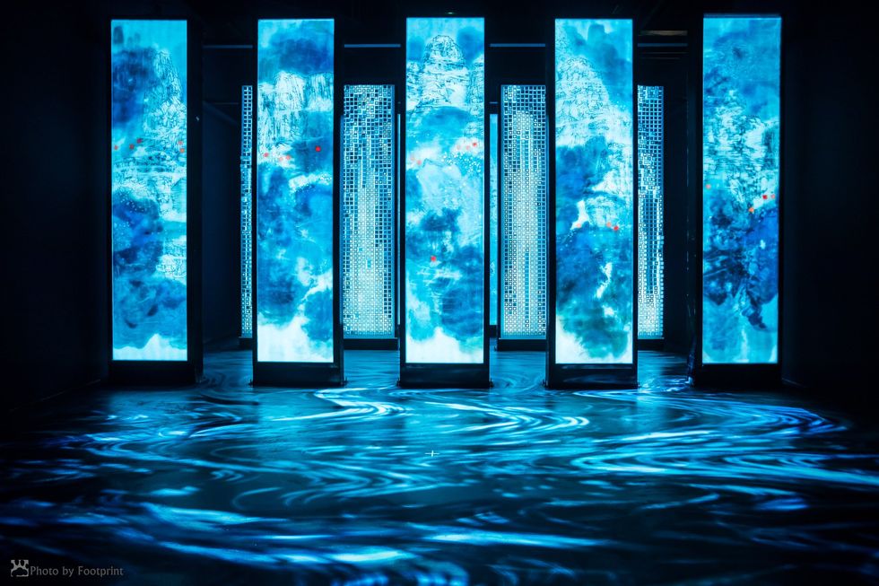 Blue, Water, Light, Majorelle blue, Electric blue, Architecture, Glass, Stage, 