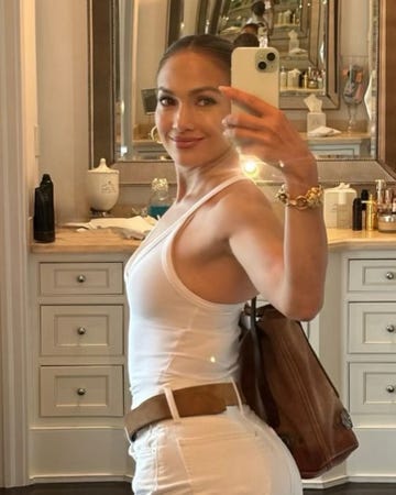 jennifer lopez stuns in a selfie in the hamptons on july 20, 2024 ahead of her 55th birthday