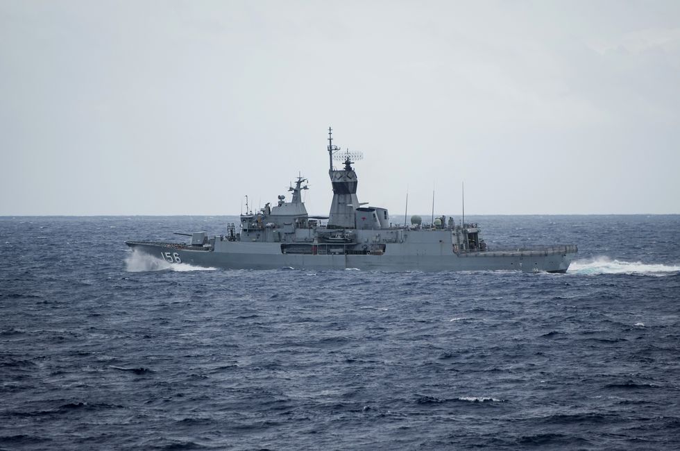 180718 n li768 1059 pacific ocean july 18, 2018 the royal australian navy frigate hmas toowoomba ffh 156 transits the pacific ocean prior to a live fire exercise, july 18 toowoomba is underway participating in the rim of the pacific rimpac exercise twenty five nations, 46 ships, five submarines, about 200 aircraft, and 25,000 personnel are participating in rimpac from june 27 to aug 2 in and around the hawaiian islands and southern california the world's largest international maritime exercise, rimpac provides a unique training opportunity while fostering and sustaining cooperative relationships among participants critical to ensuring the safety of sea lanes and security of the world's oceans rimpac 2018 is the 26th exercise in the series that began in 1971 us navy photo by mass communication specialist 2nd class devin m langerreleased