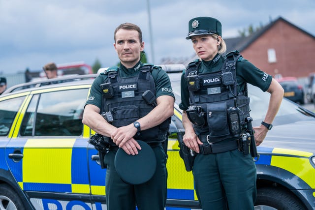 blue lights series 2,22 04 2024,2,2,(l r) stevie neil (martin mccann) and grace ellis (siÂn brooke),two cities television,christopher barr