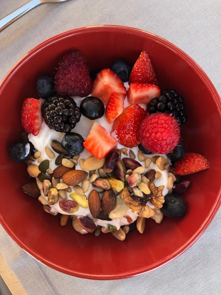 a bowl of cereal with fruit