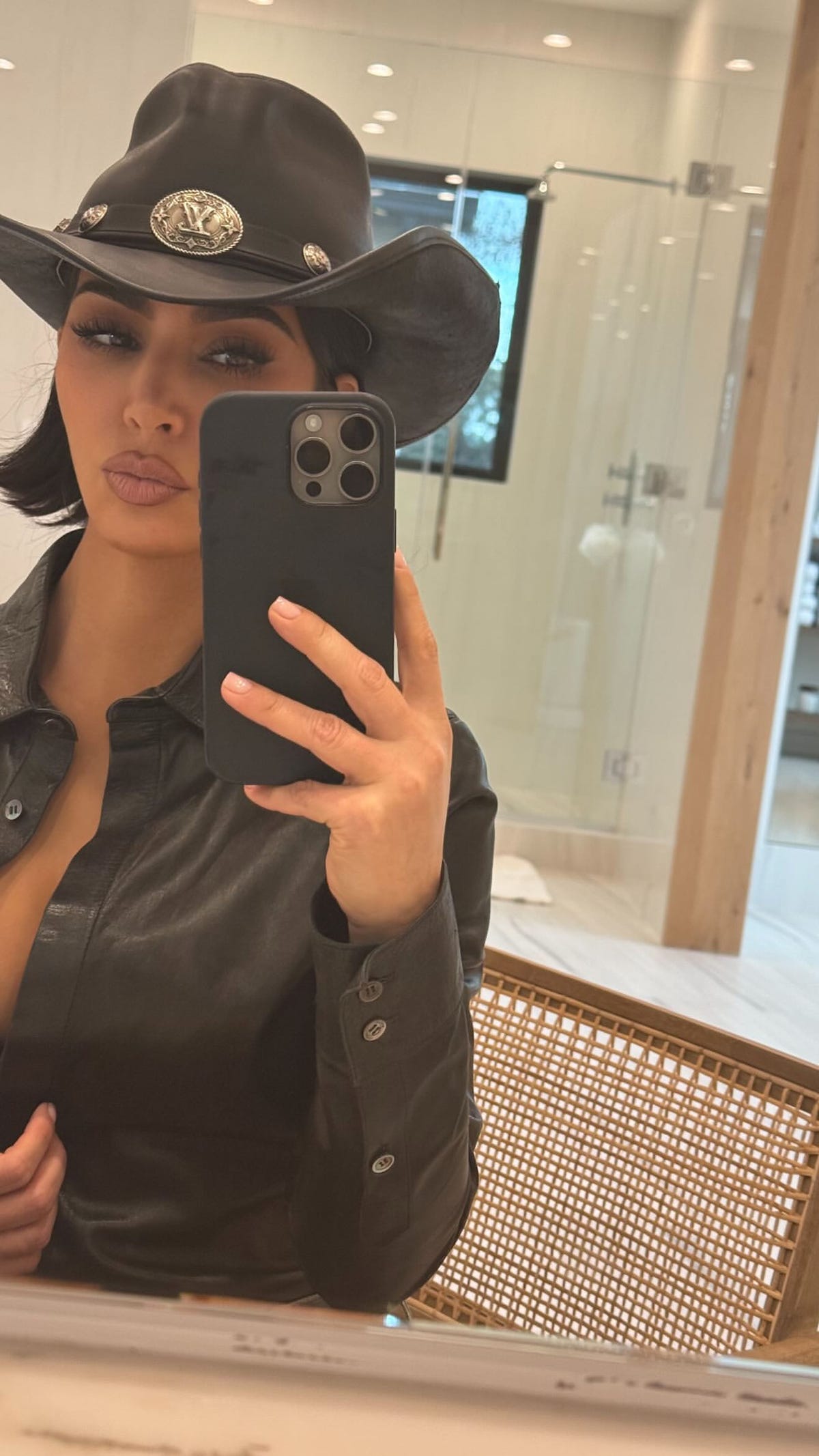 Kim Kardashian Dresses Up in Chaps and a LV Cowboy Hat for Chi’s Birthday Party