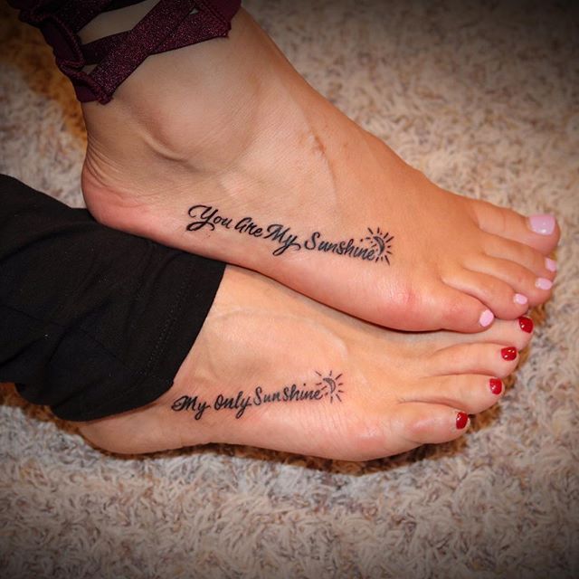 MotherDaughter tattoo You are my sunshinemy only sunshine  Sunshine  tattoo Tattoos for daughters Mother daughter tattoos