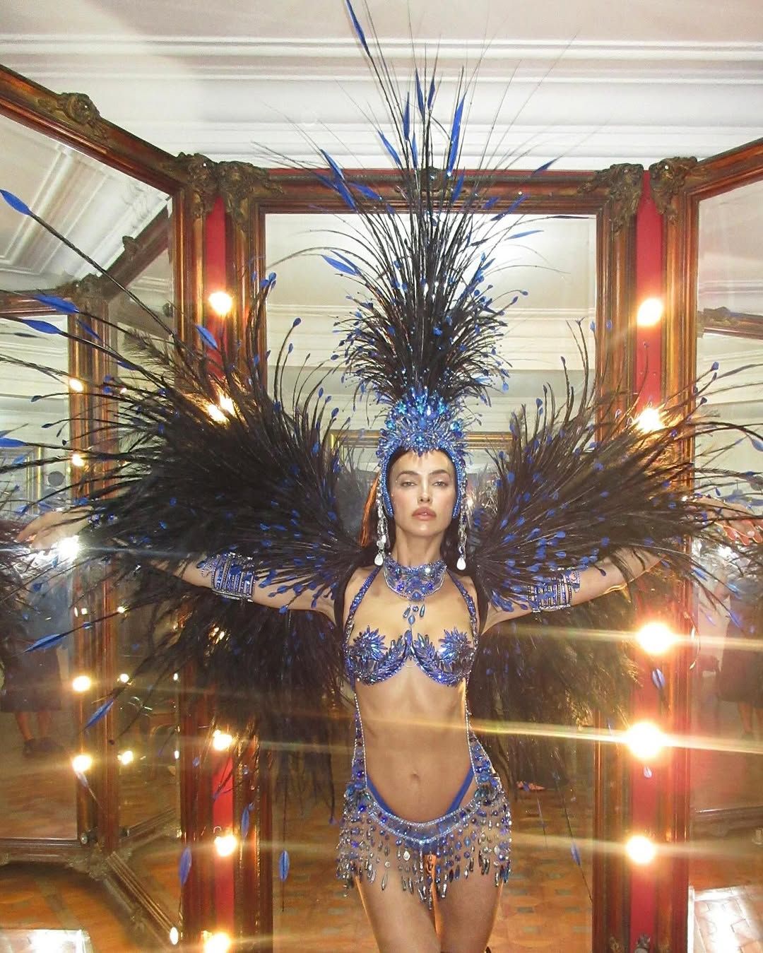 Irina Shayk Slips Into a Bejeweled Bra and Wings for Brazil's Carnival